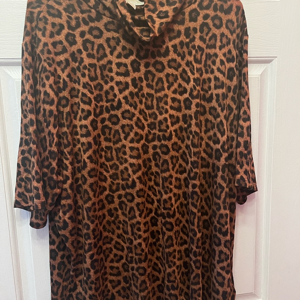 Michael Kors brown and black turtleneck.